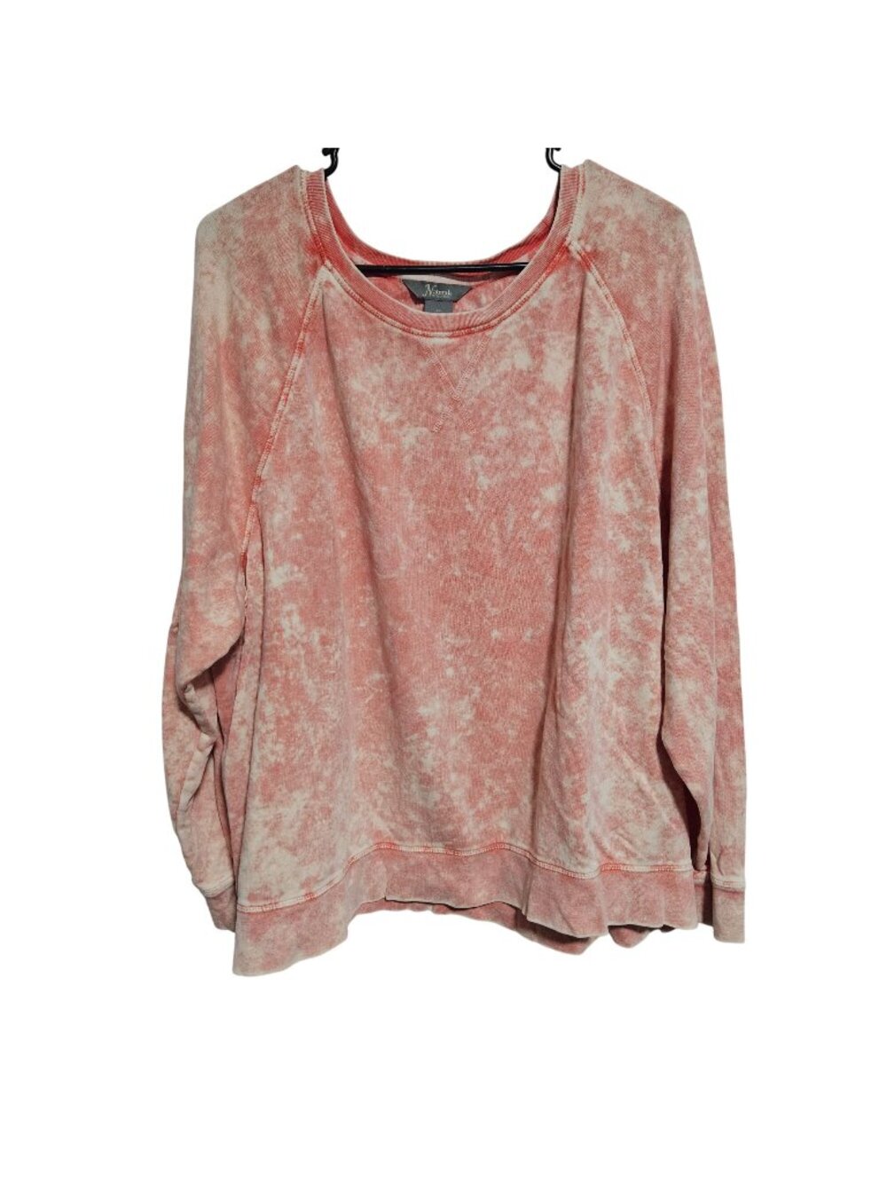 Natural Reflections Sweater Womens Plus Size 2X Coral Tie Dye Pullover Crewneck
